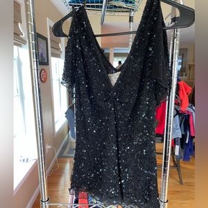 Black set with sequin tank top and flowy pant